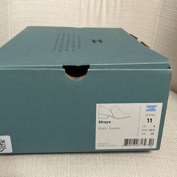 NWT TOMS Shaye Black Suede Booties Size 11 - Picture 4 of 13